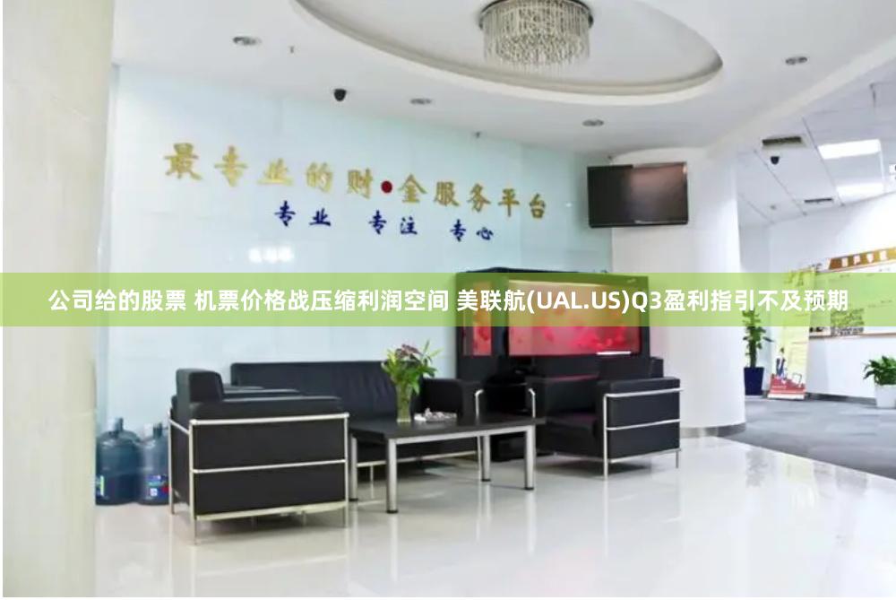 公司给的股票 机票价格战压缩利润空间 美联航(UAL.US)Q3盈利指引不及预期