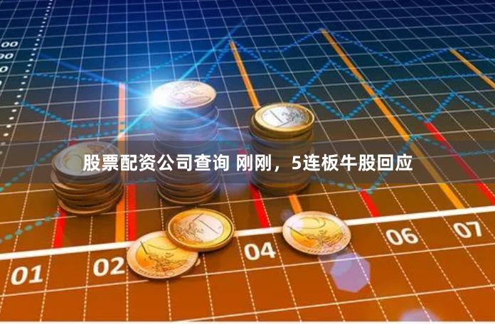 股票配资公司查询 刚刚，5连板牛股回应