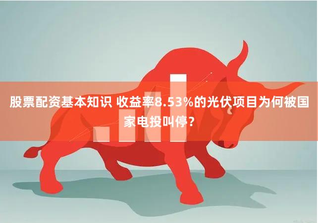 股票配资基本知识 收益率8.53%的光伏项目为何被国家电投叫停？